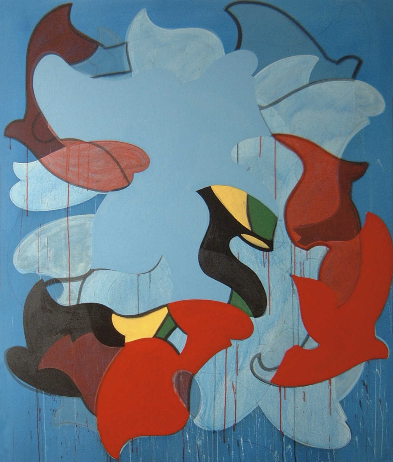 UNTITLED 2003, acrylic and charcoal on canvas, 64 x 54 inches