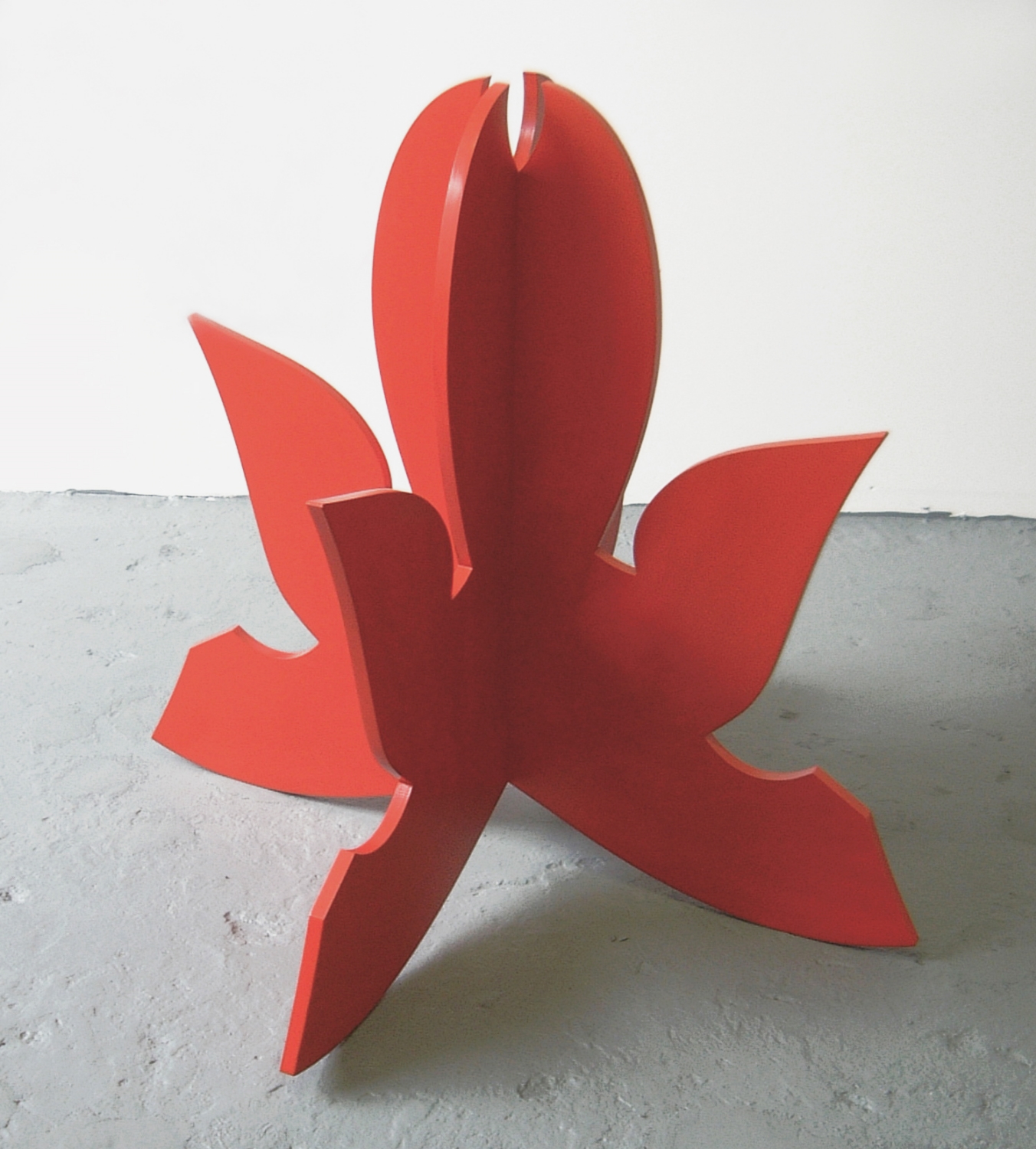 RED SCULPTURE 2003, latex on MDF, 42 x 46 x 46 inches