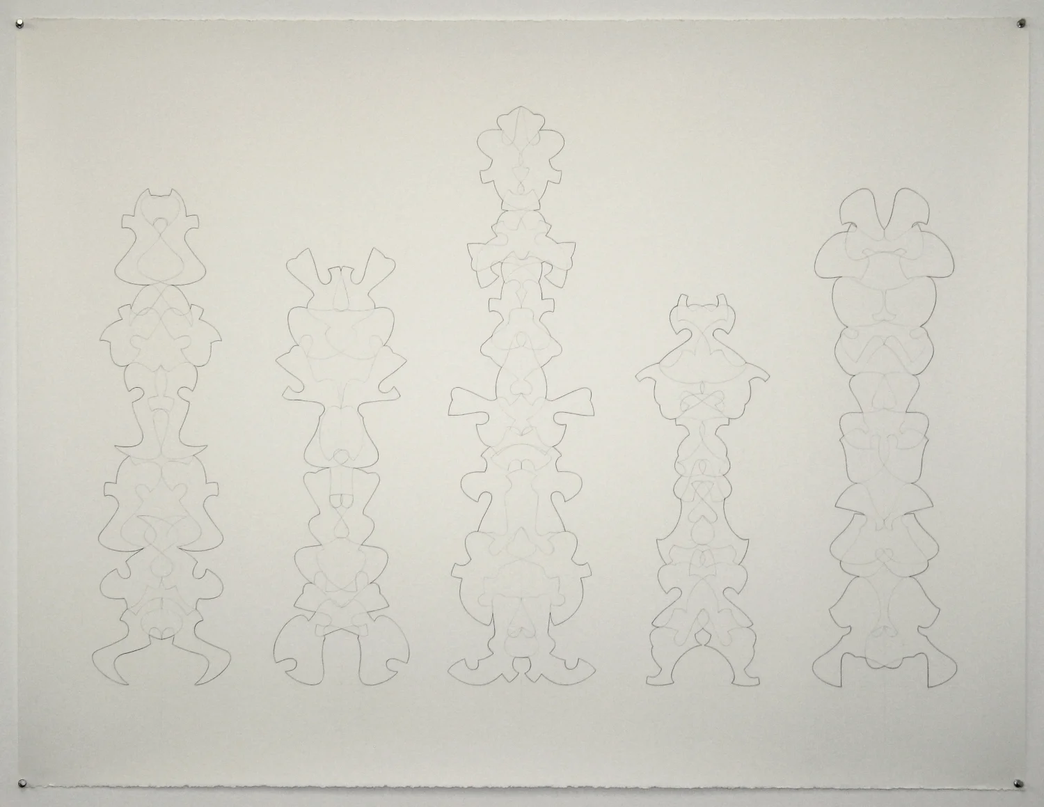 TOTEM FOREST STUDY 1 2007, graphite on paper, 38 x 50 inches