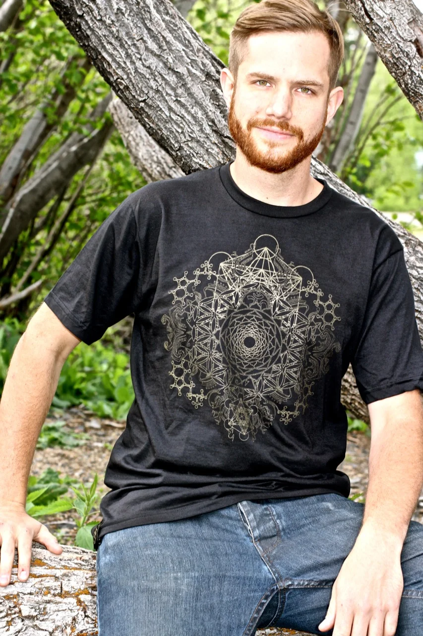 Organic sacred geometry t shirts sustainable eco fahsion flower of lifeOrganic sacred geometry t shirts sustainable eco fashion flower of life