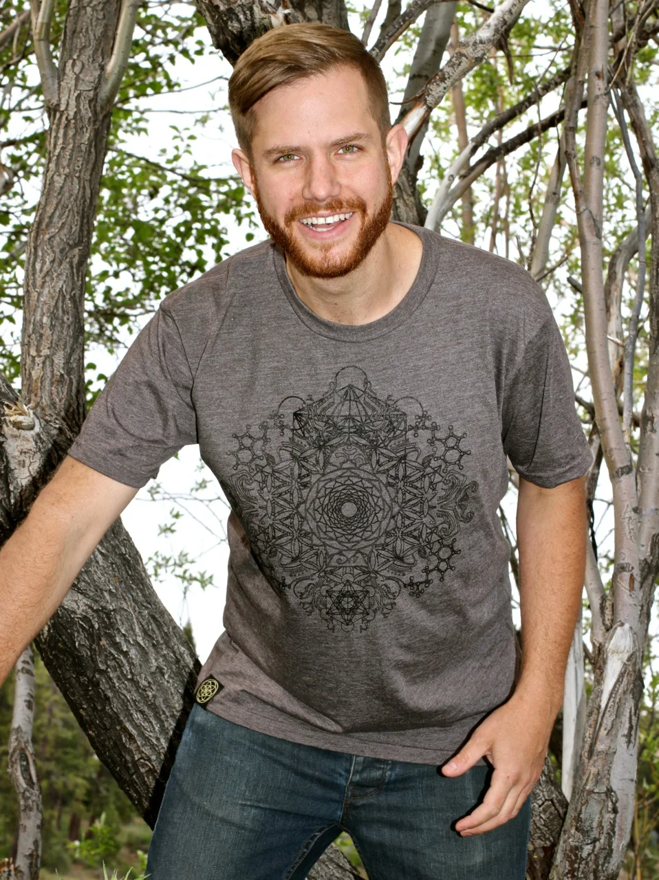 Organic sacred geometry t shirts sustainable eco fashion Ohm