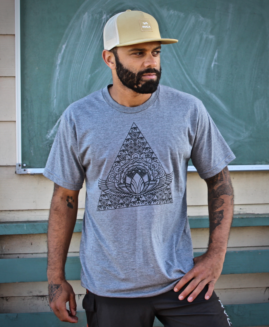 Organic sacred geometry t shirts sustainable horus pyramid