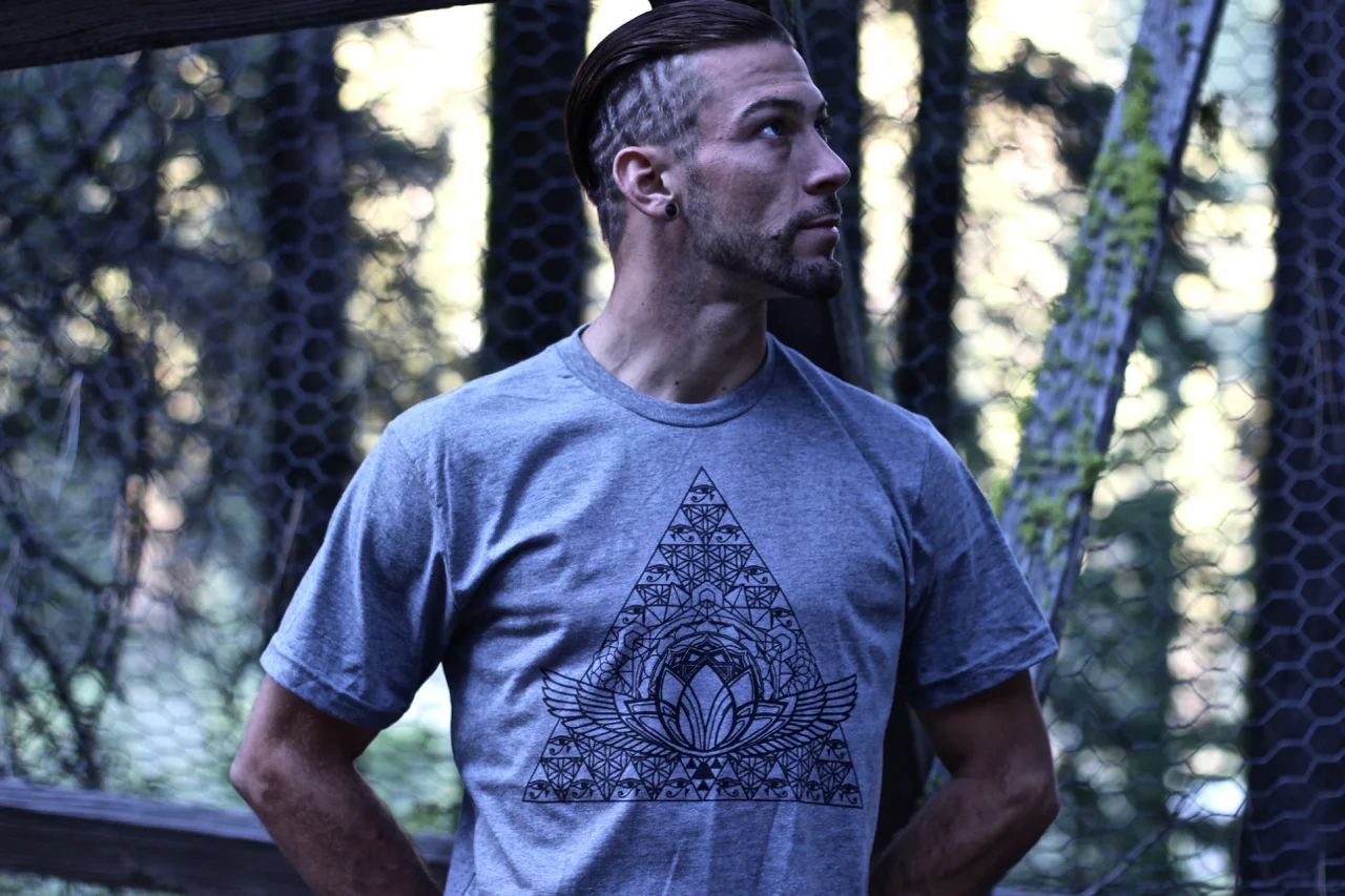 Organic sacred geometry t shirts sustainable horus