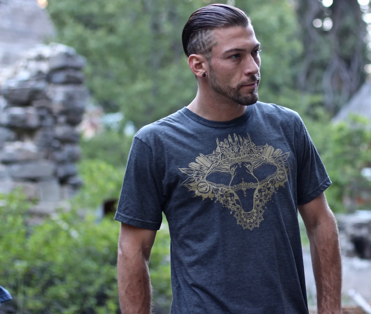 Organic sacred geometry t shirts sustainable eco fashion elephant