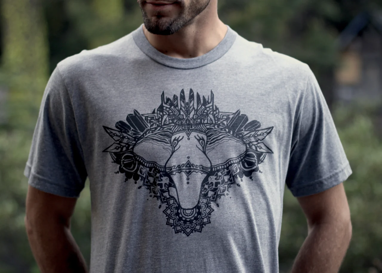 Organic sacred geometry t shirts sustainable eco fashion elephant