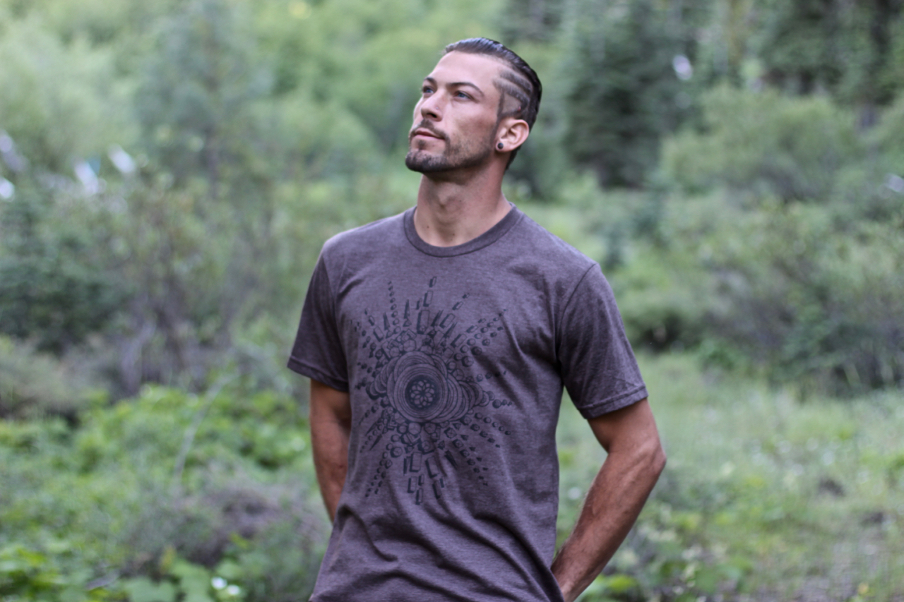 Organic sacred geometry t shirts sustainable eco fashion