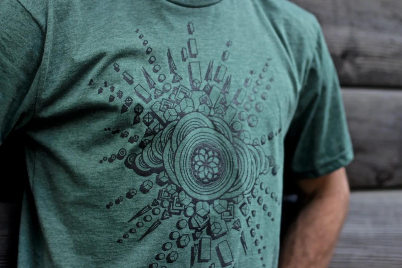 Organic sacred geometry t shirts sustainable eco fashion