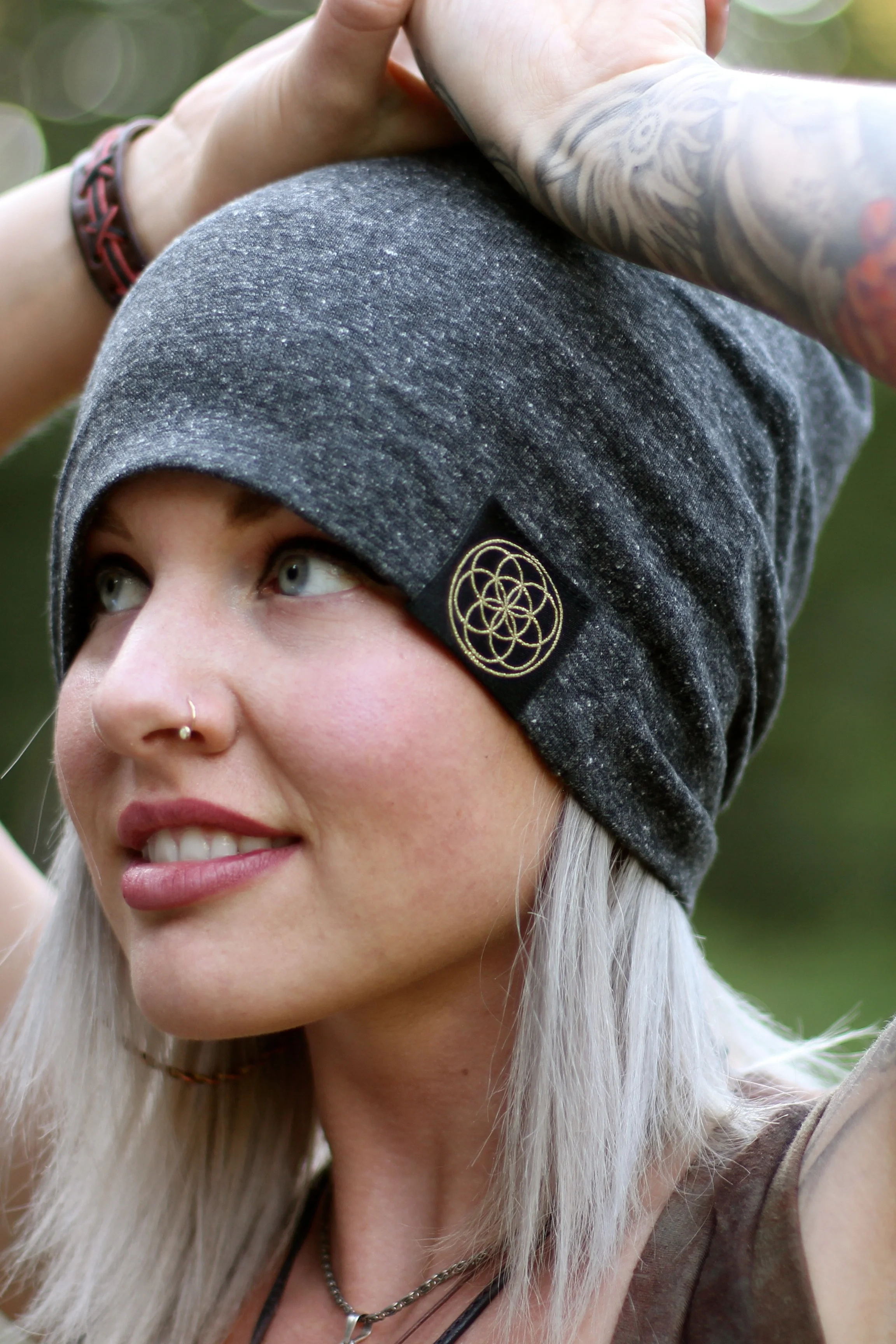 Orgainc beanie sacred geomtery 