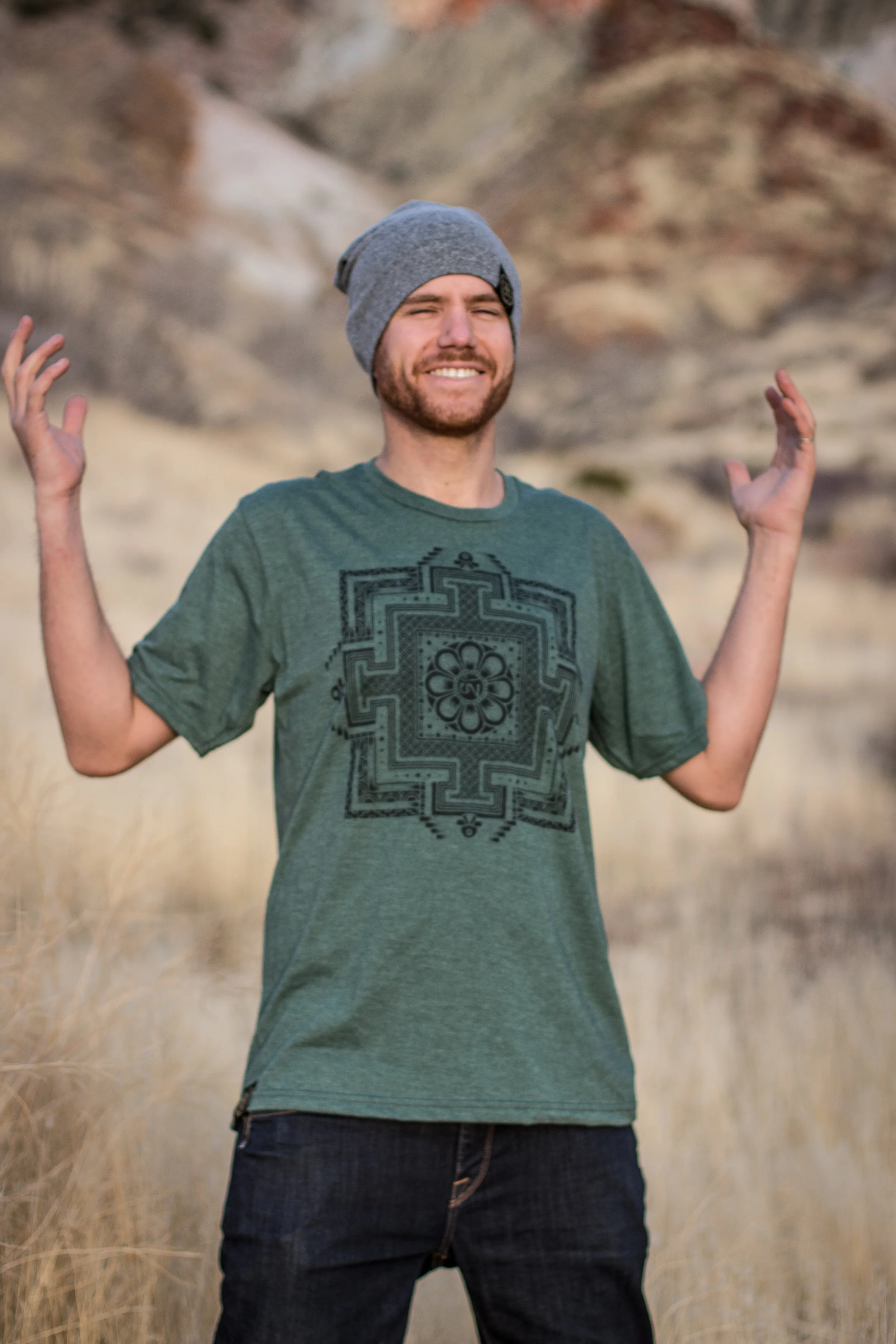 Organic sacred geometry t shirts sustainable eco fashion Ohm