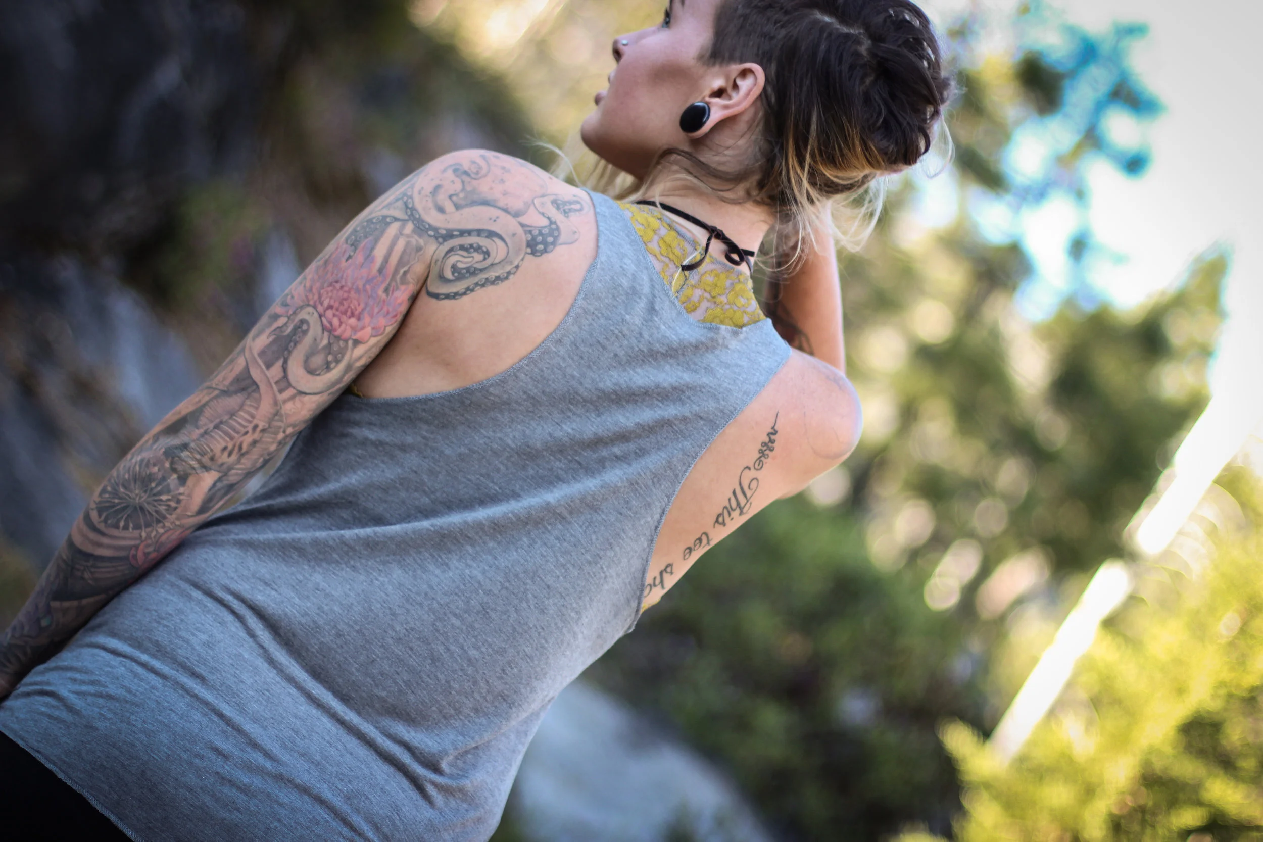 Organic tank top sacred geometry bamboo