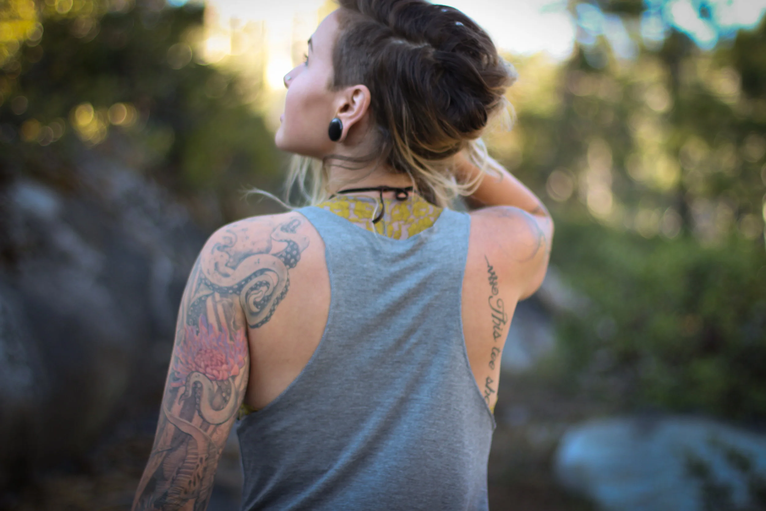 Organic tank top sacred geometry bamboo