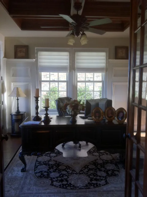 Client Work: Hunter Douglas Vignette Roman Shade in White Linen - Dallas, TX