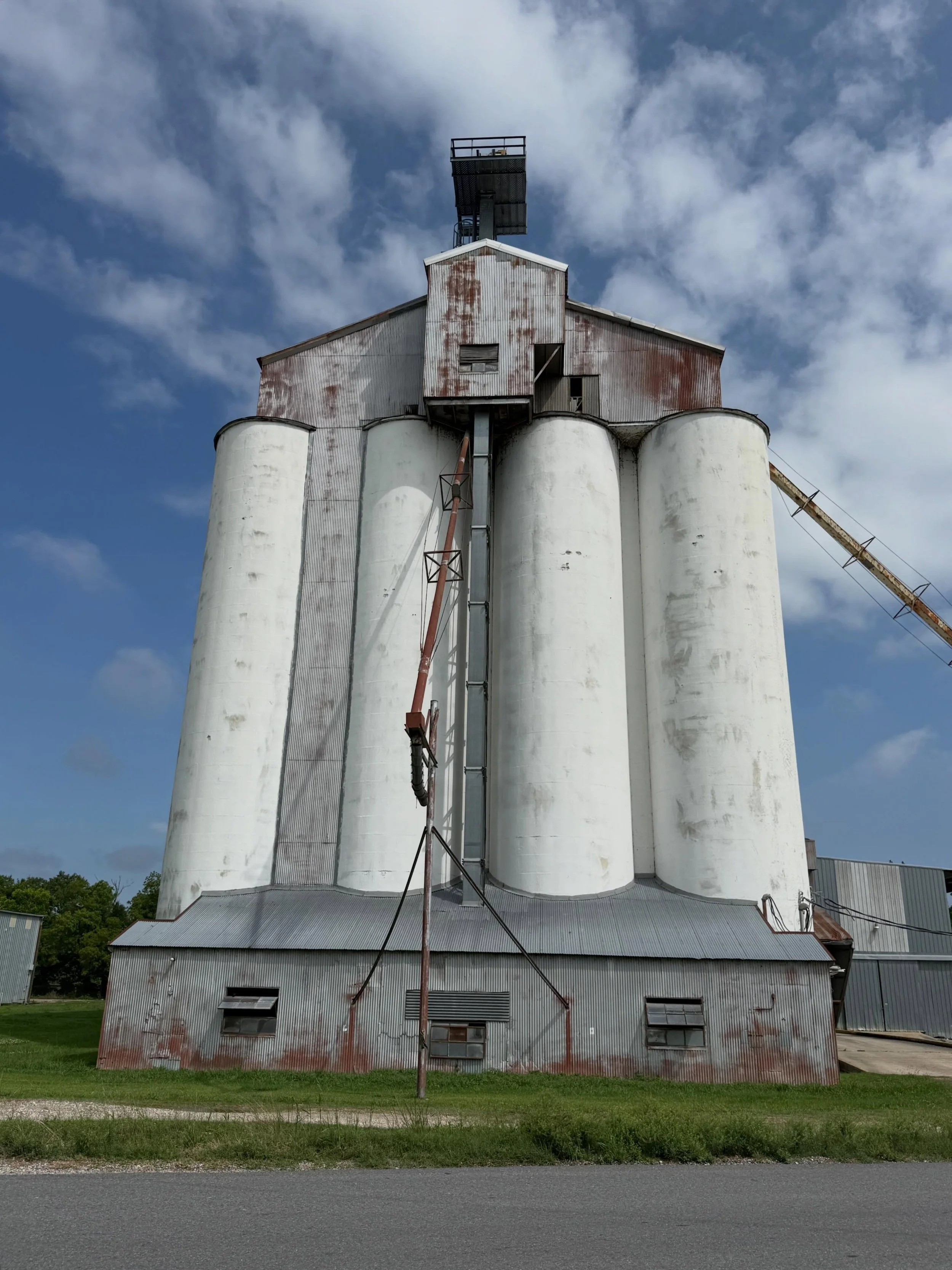 old rice storage and milling structures in Southwest Louisiana
