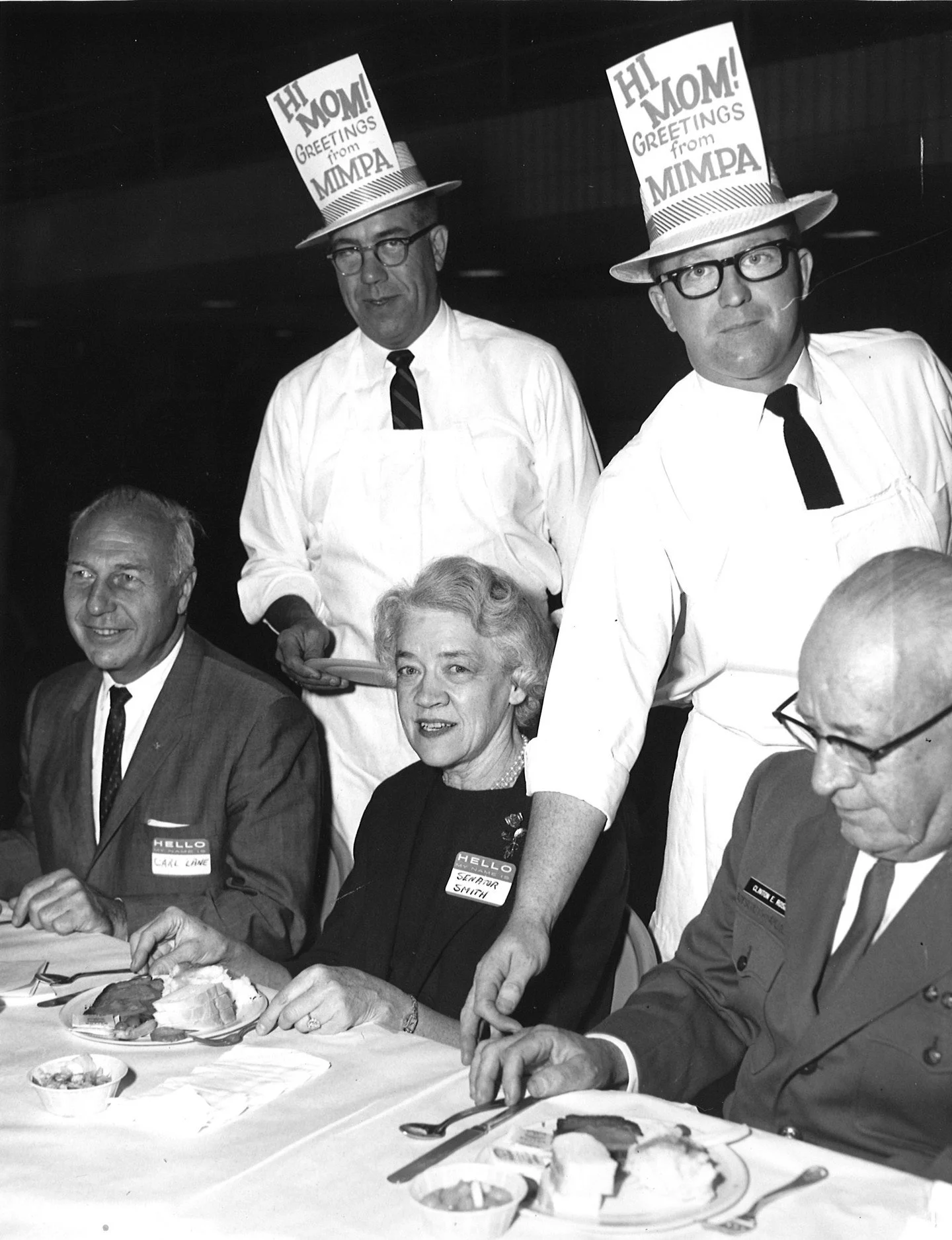 #OTD in 1965, Senator Smith met with the Maine Independent Meat Packers Association, but no indication she received one of the stylish hats.