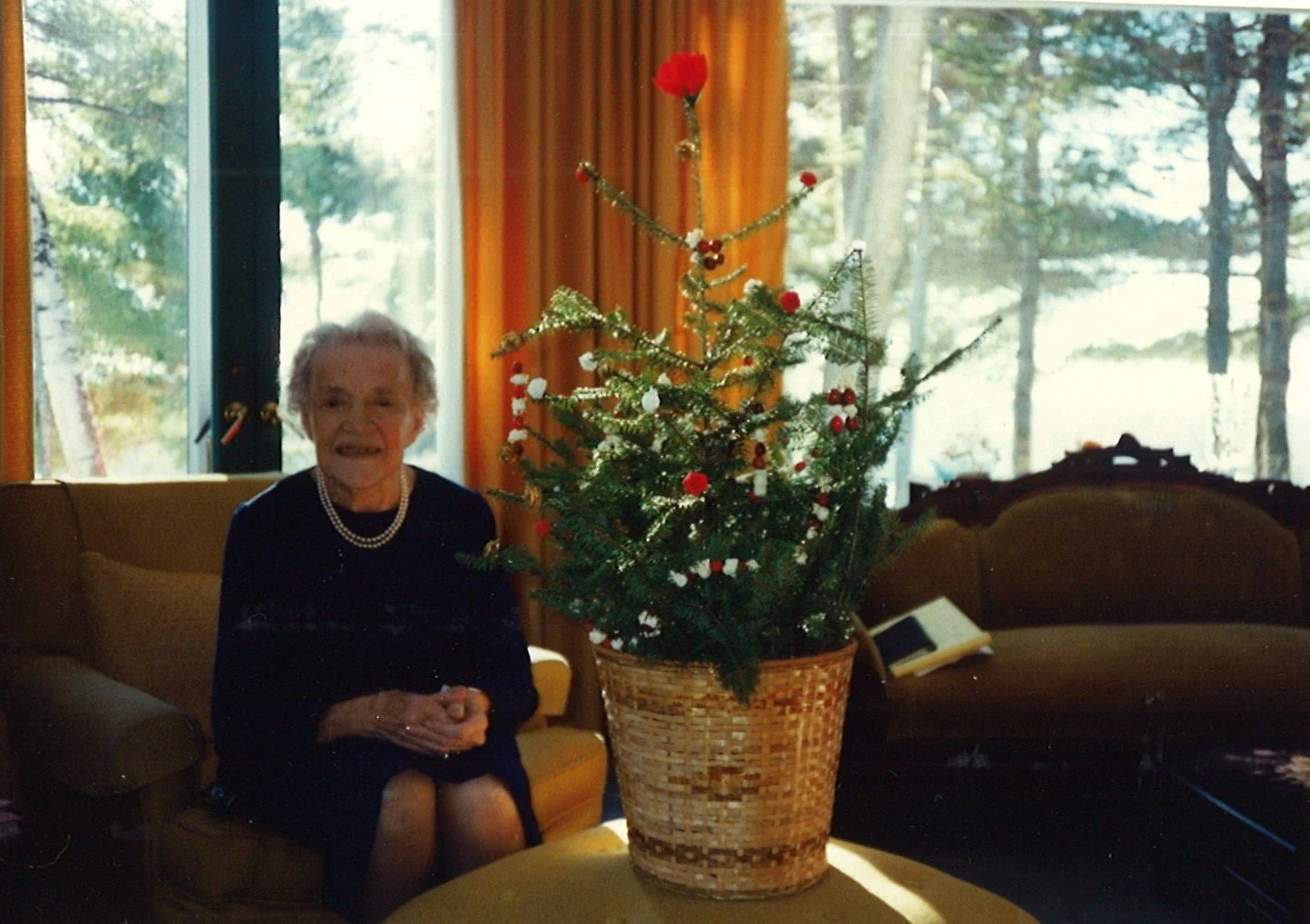 Believe it or not, but it's difficult to find a photo of Senator Smith with a Christmas tree. She rarely decorated her own home during the holiday season. Taken #OTD in 1989, the archival description notes this was a gift of a &quot;Christmas Tree&qu