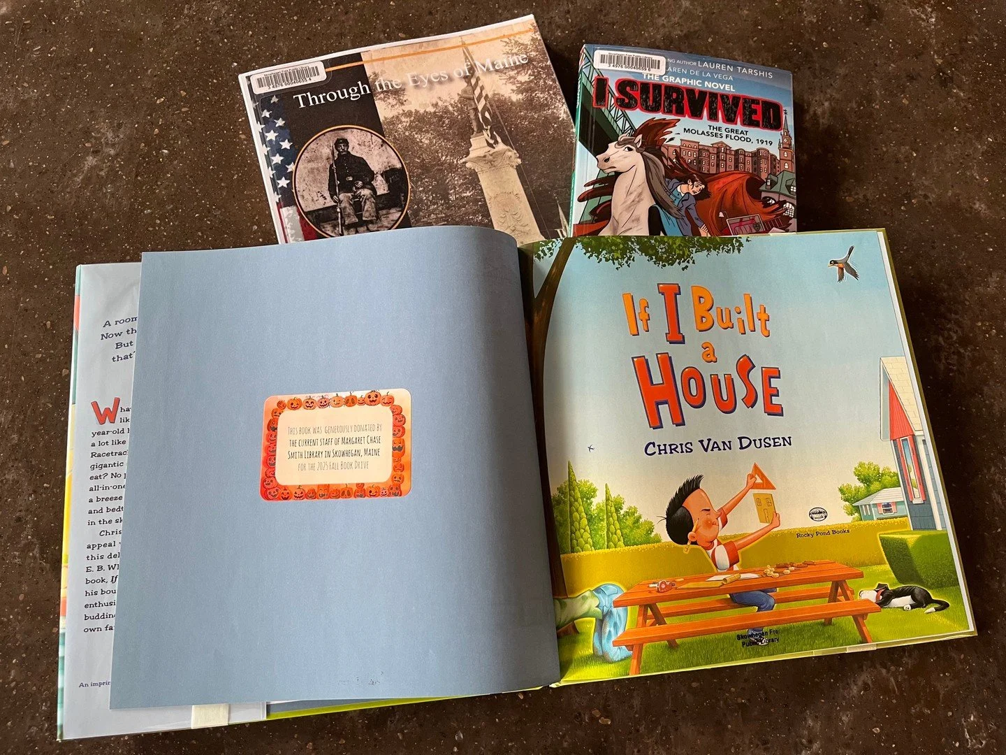 Every year the MCSL staff is happy to contribute to the Skowhegan Free Public Library's annual drive to purchase new books for local patrons. This year was no exception. This was the photo sent to us from library director Angie Herrick in recognition