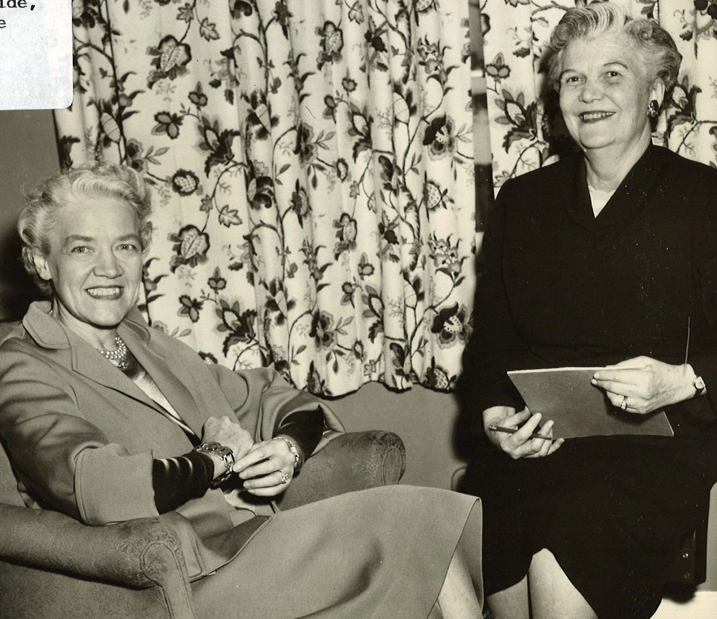 In 1957, Senator Smith visited the BPW President Dorothy Titchener #OTD while in Binghamton, NY. Senator Smith was president of the Skowhegan chapter during the 1920s.
