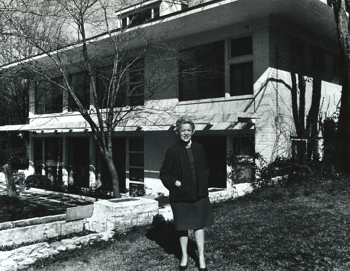 The Senator lived in many residences throughout her lifetime. She's pictured here in front of the home she rented in Silver Springs, Maryland, while working in Washington, D.C. The home was owned by her Executive Assistant Bill Lewis. Photographed #O