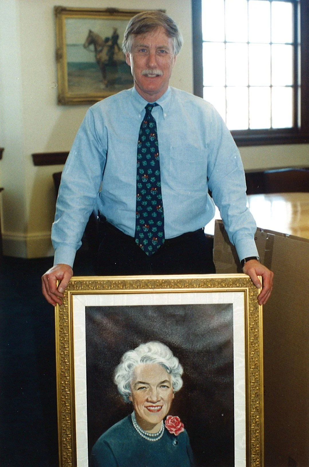It's #TBT! #OTD in 2001, a portrait of Senator Smith was delivered to then, Governor Angus King's office in Augusta, Maine.