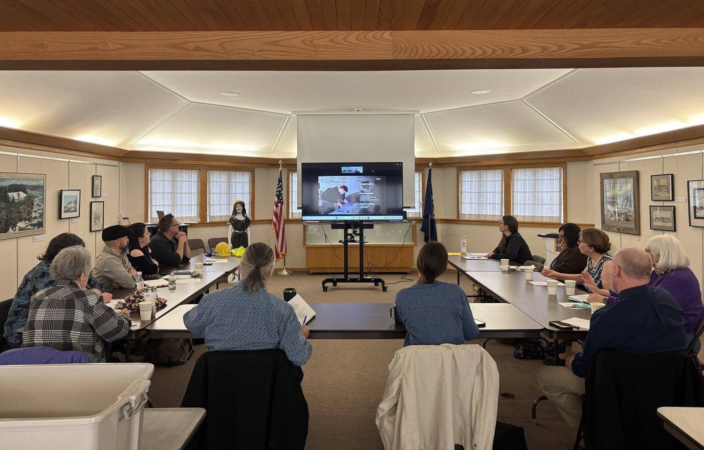 The Library recently hosted an Emergency Planning Workshop in partnership with Maine Archives and Museums. The session was run by Nicole Potter and John Taylor and included tips on protecting collections, including wet salvage of artifacts.