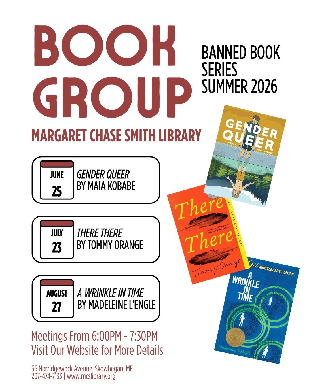Our book group is back!! To learn more visit our website and contact Nicole Potter to register!
https://www.mcslibrary.org/upcoming-events