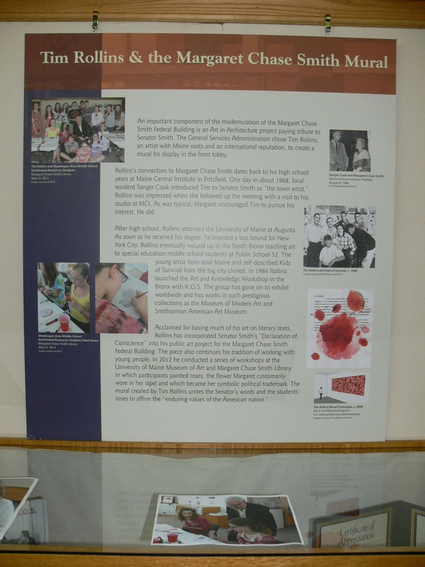 #OTD in 2013, our exhibit about the Margaret Chase Smith Federal Building in Bangor, commemorating the unveiling of the new MCS/Rose-inspired mural by Tim Rollins opened at the Library.