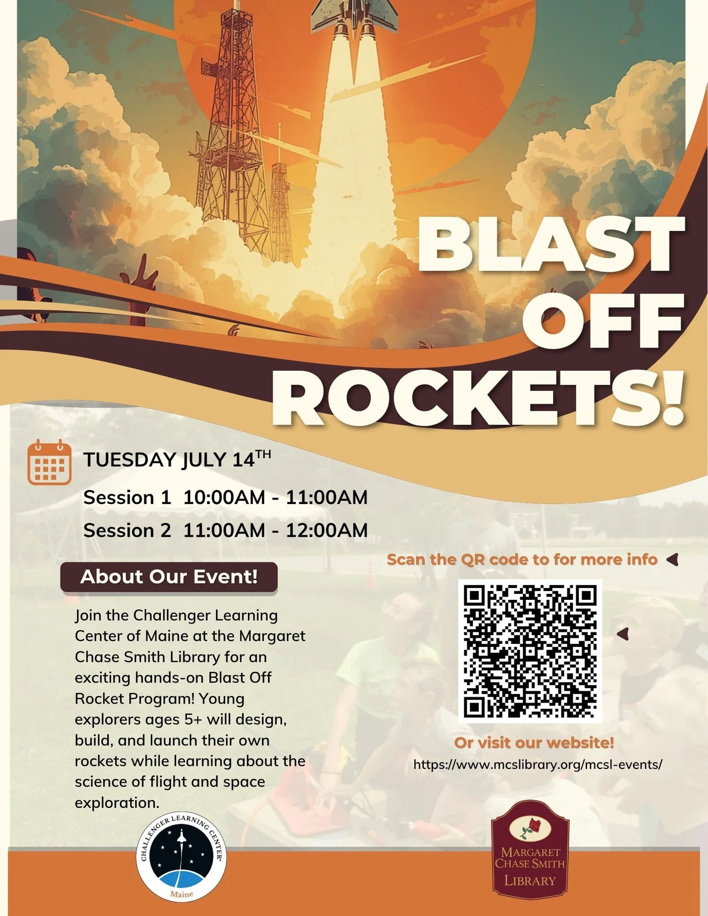 Who doesn't want to build a rocket!? 
Our rocket program in partnership with the Challenger Learning Center will be on July 14th. Click the link below for more information and to register for the event!
https://ow.ly/IU7Z50Zba0i