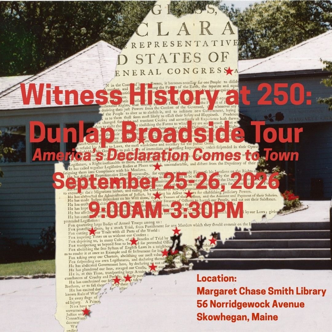 This tour has been popular! Reserved slots are filling up all over the state. Come celebrate the country's 250th anniversary and see an original printing of the Declaration of Independence at the MCSL on Sept 25&ndash;26. Timed tickets are free but l