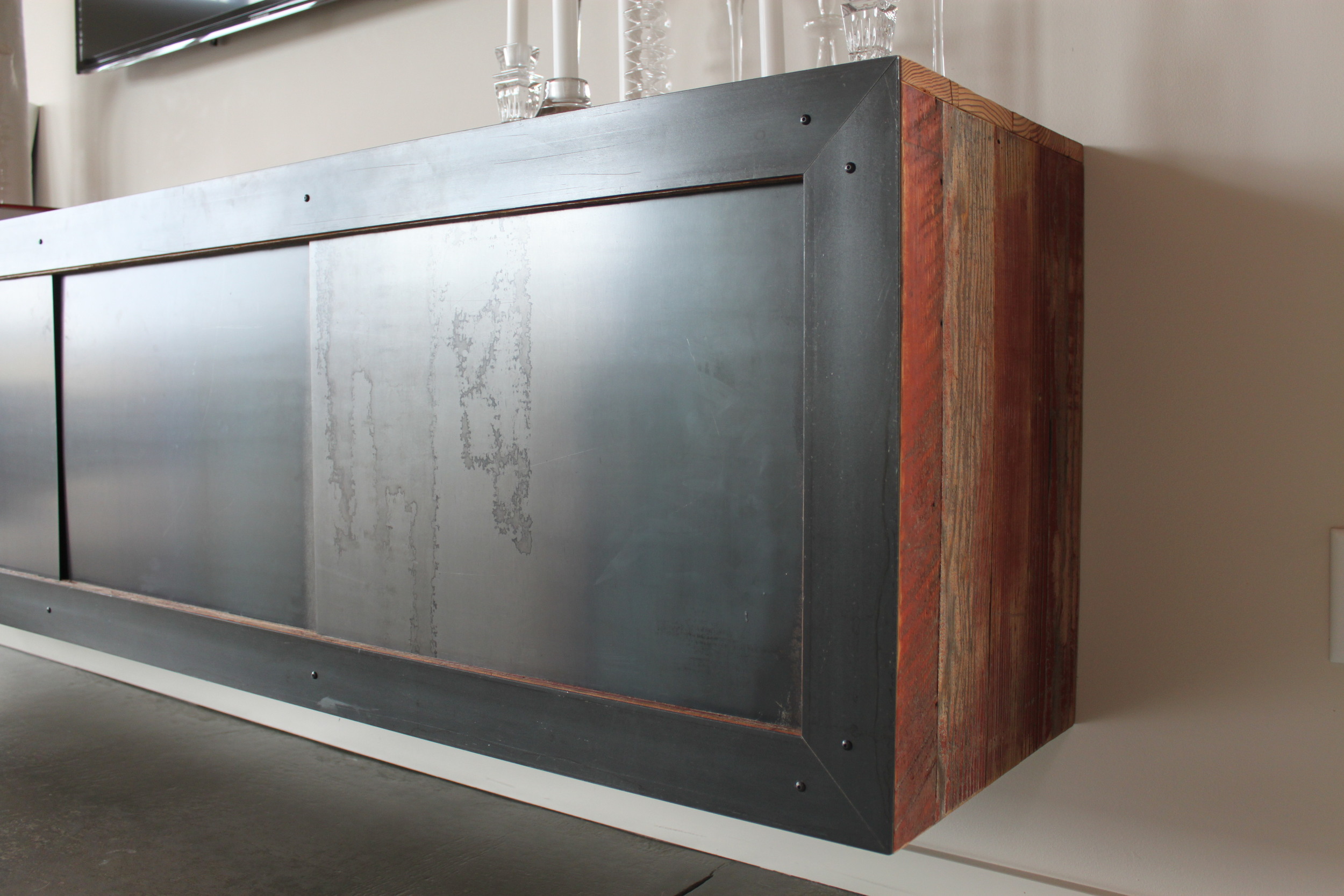 MEDIA CONSOLE - reclaimed wood & steel