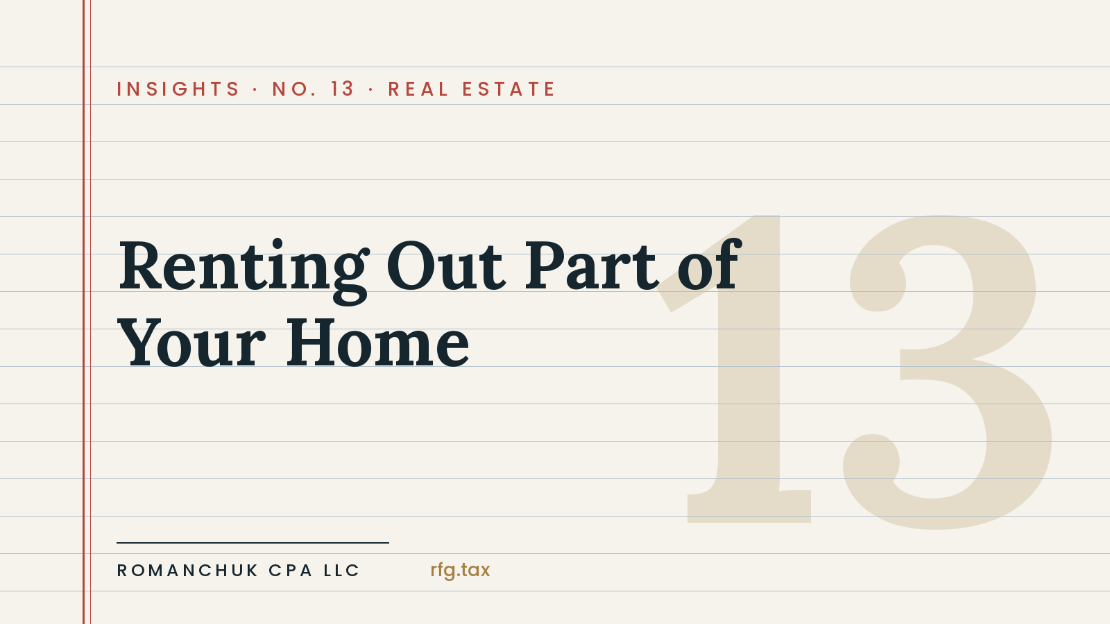 Renting Out Part of Your Home: The Tax Treatment Nobody Explains