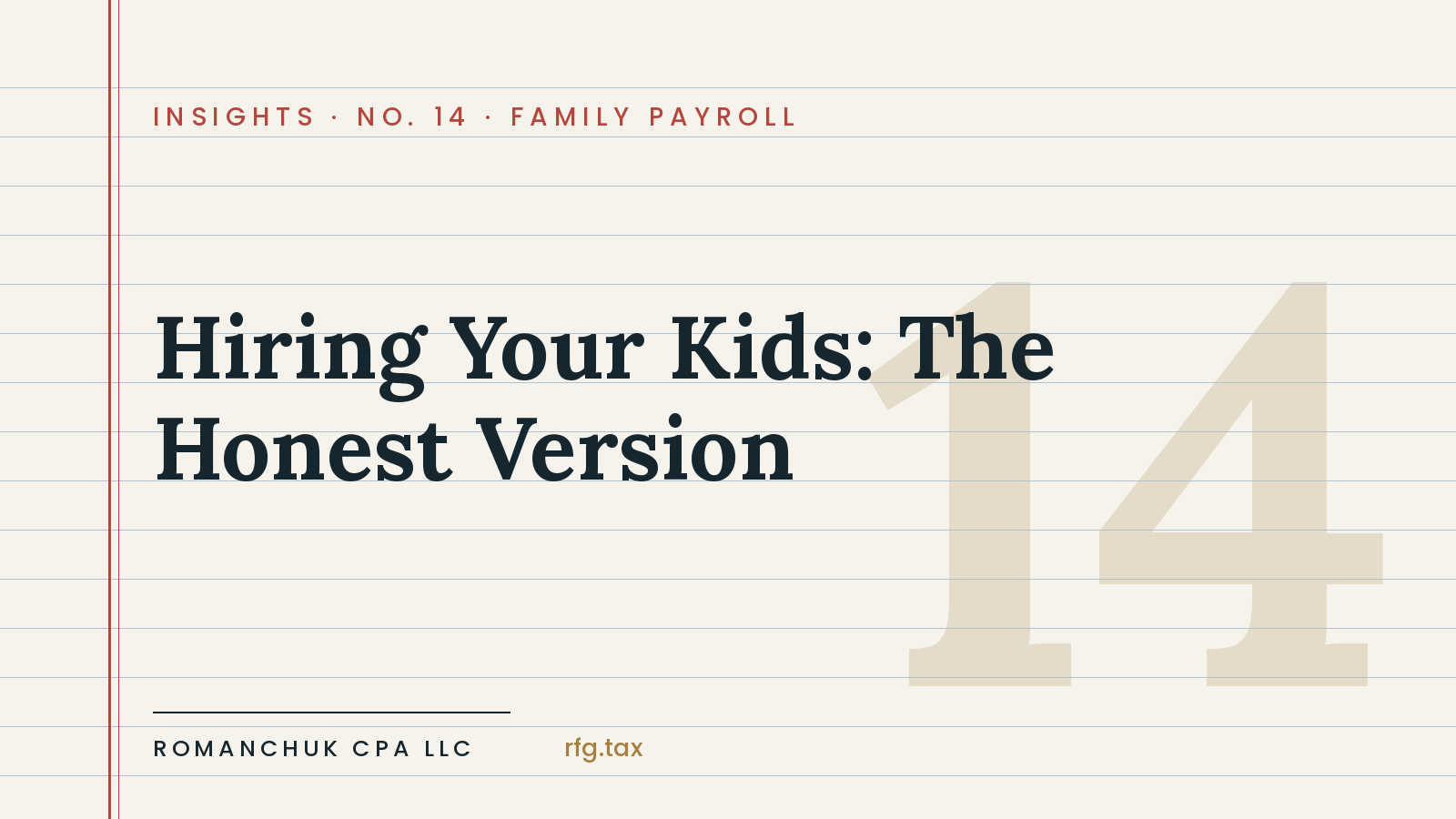 Hiring Your Kids: A Real Strategy Buried Under Terrible Internet Advice 