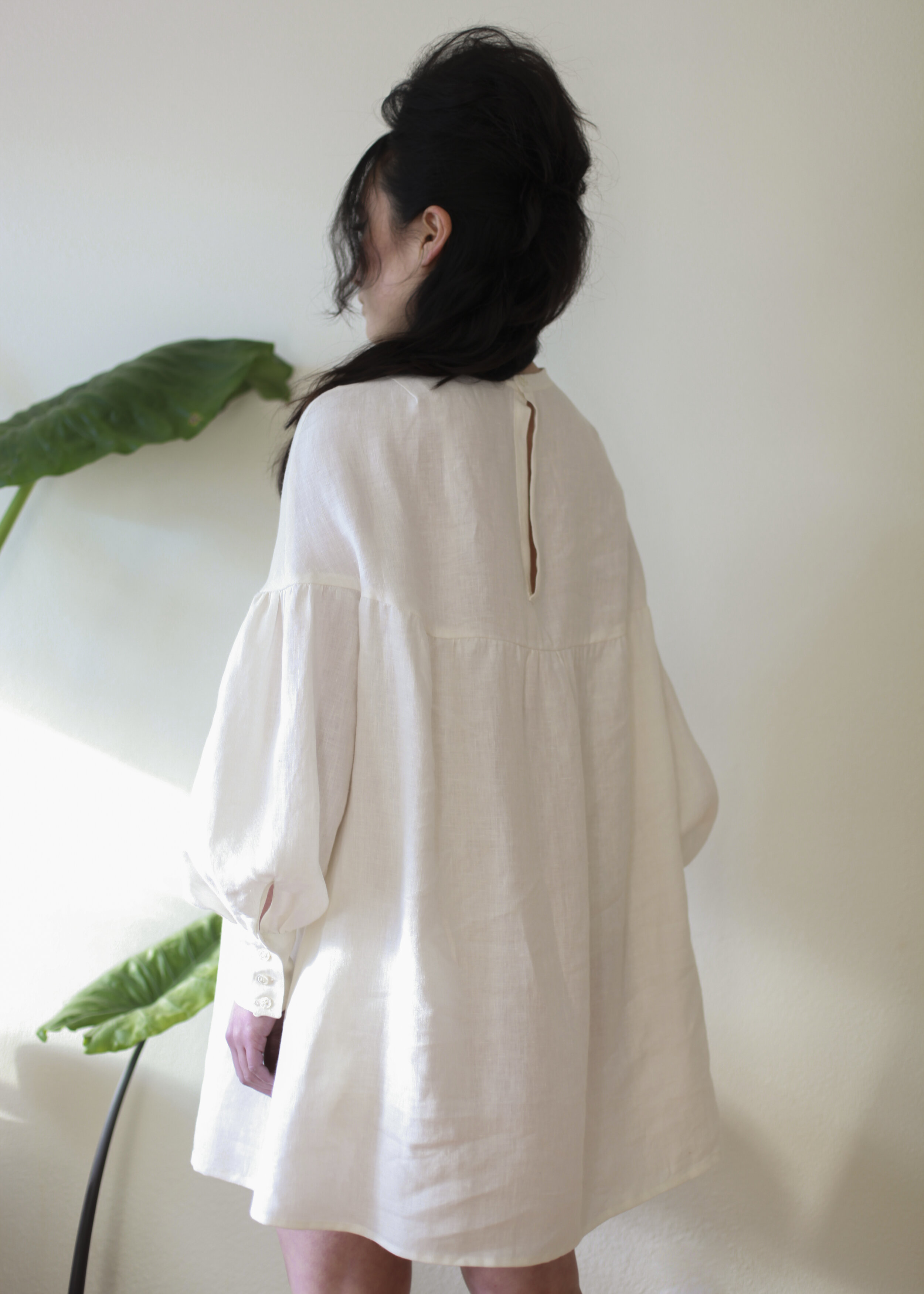 Preorder Salima Babydoll Dress, Magnolia White, Linen — Town Clothes