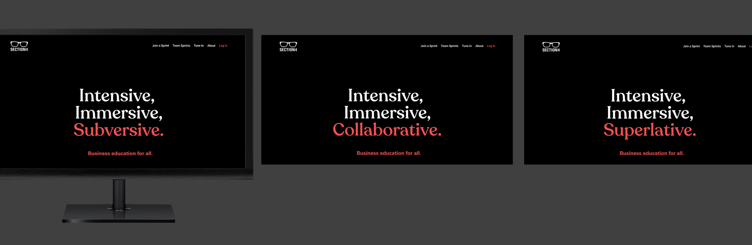 Website homepage hero