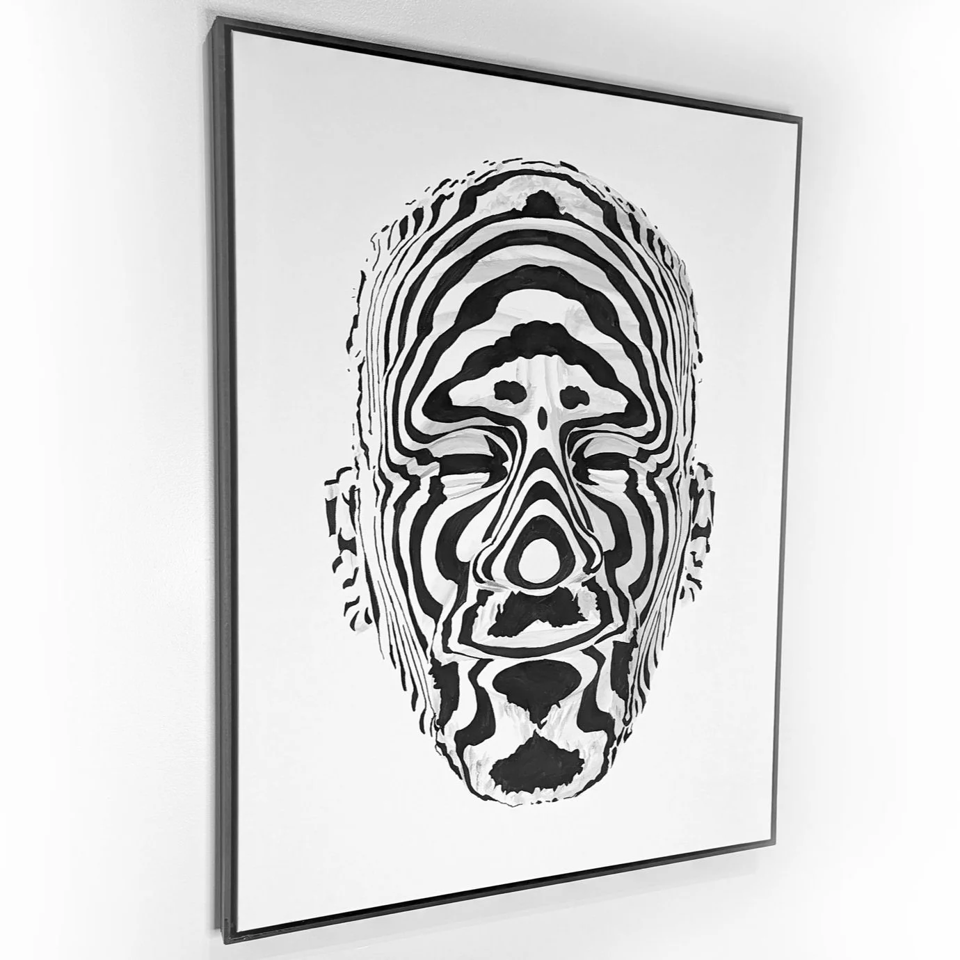 Stripped men on canvas