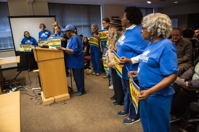 MSAC members testify to the MBTA Board in December 2015.