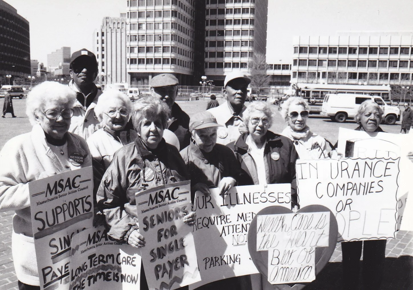 Black and White imge of Seniors carrying signs .jpeg