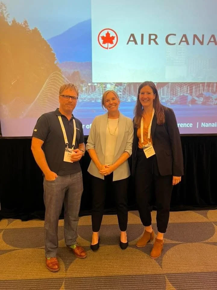 The Honourable Diana Gibson, Minister of Jobs, Economic Development and Innovation with Board Member Eric Jensen and Executive Director Samantha Hackett at the BC Chamber of Commerce AGM & Conference.