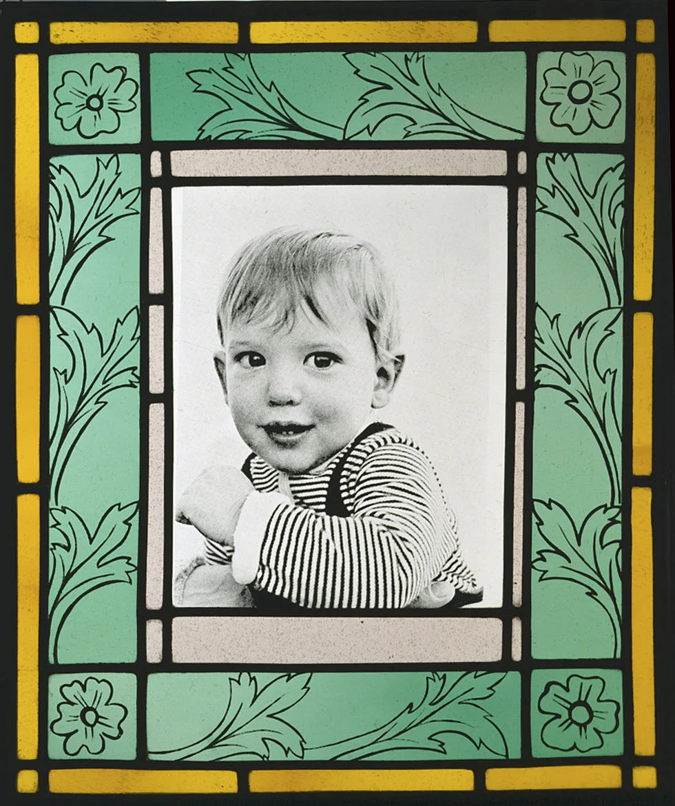 Zoltron (1976) Leaded glass and glass paint, Private collection