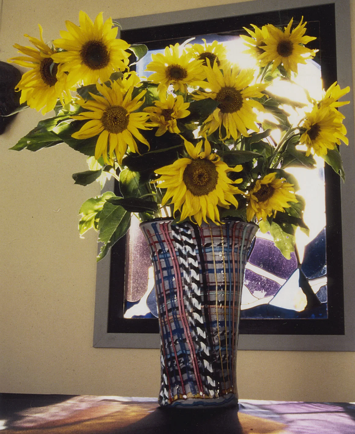 Handblown Plaid Tartan Vase Pilchuk School (1985)