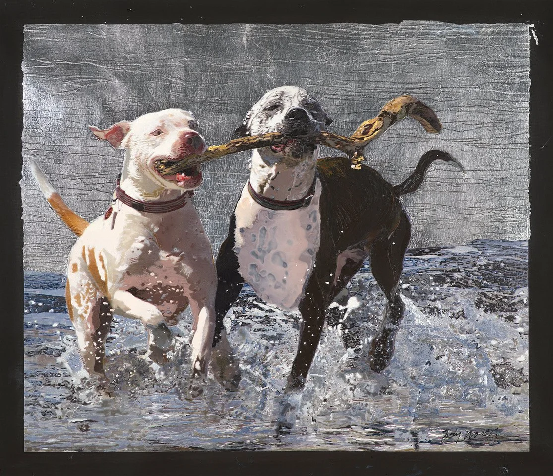 "Nelson and Freddie," acrylic, Private Collection.