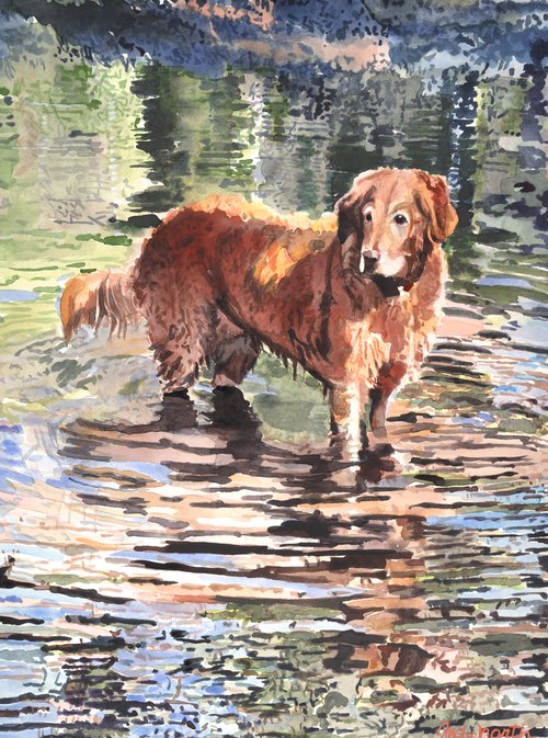 "Woo Woo Loutas," 2003, watercolor, 30 x 22 in., Private Collection.