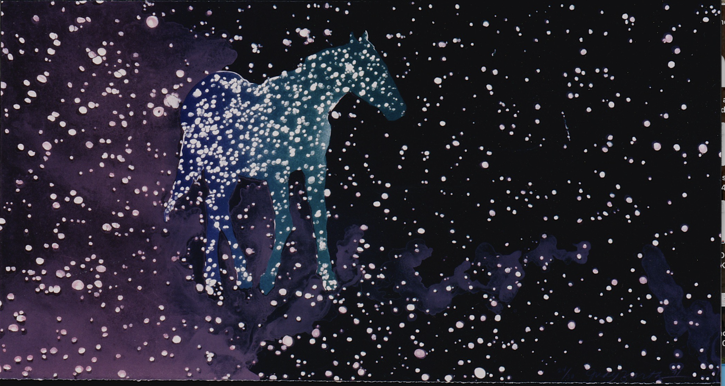 "Starry Night," watercolor, Private Collection.