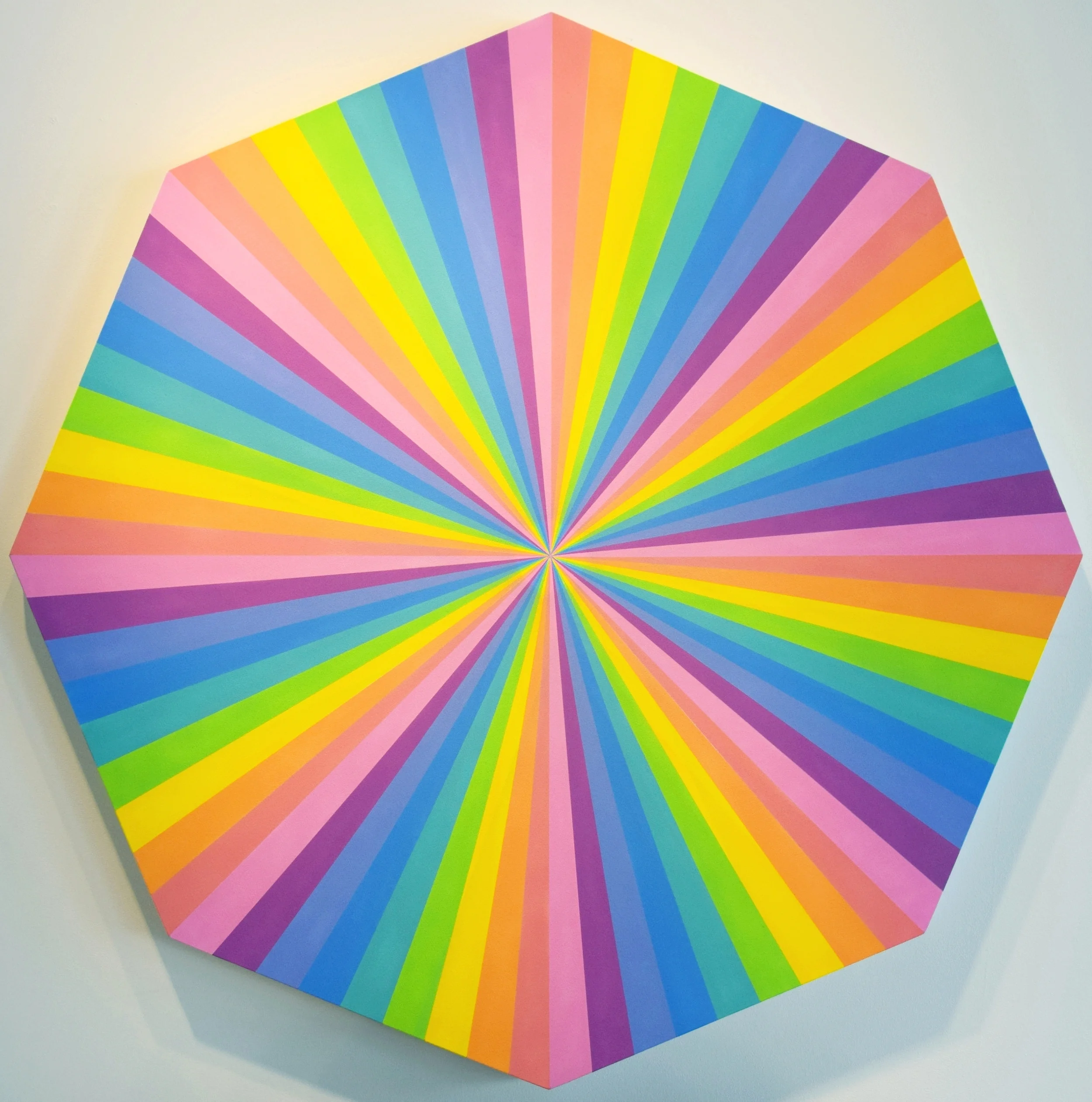rainbow umbrella: vinyl paint on canvas, 47x47 inches, 2018