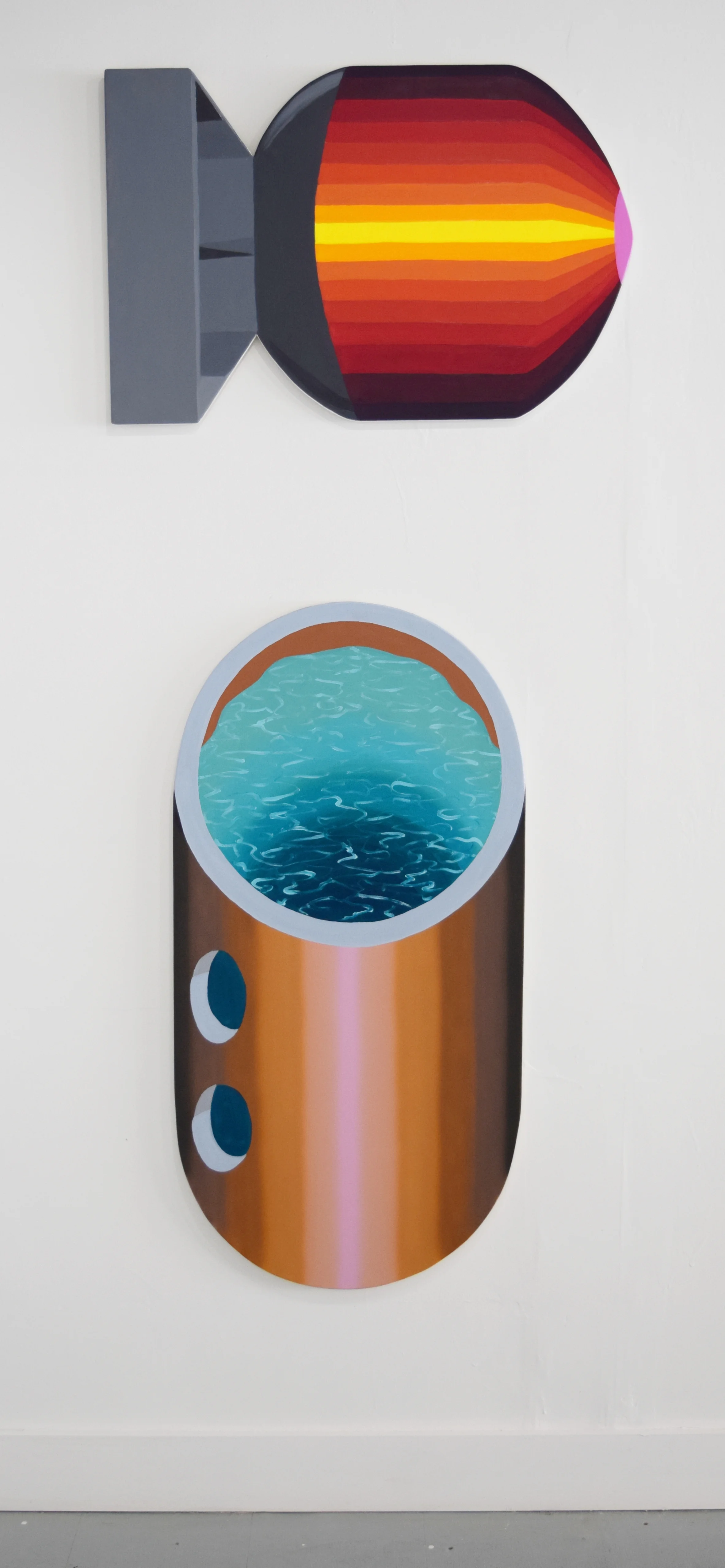 red bomb (with above ground pool 2): oil on panel, 36x24 inches, 2018
