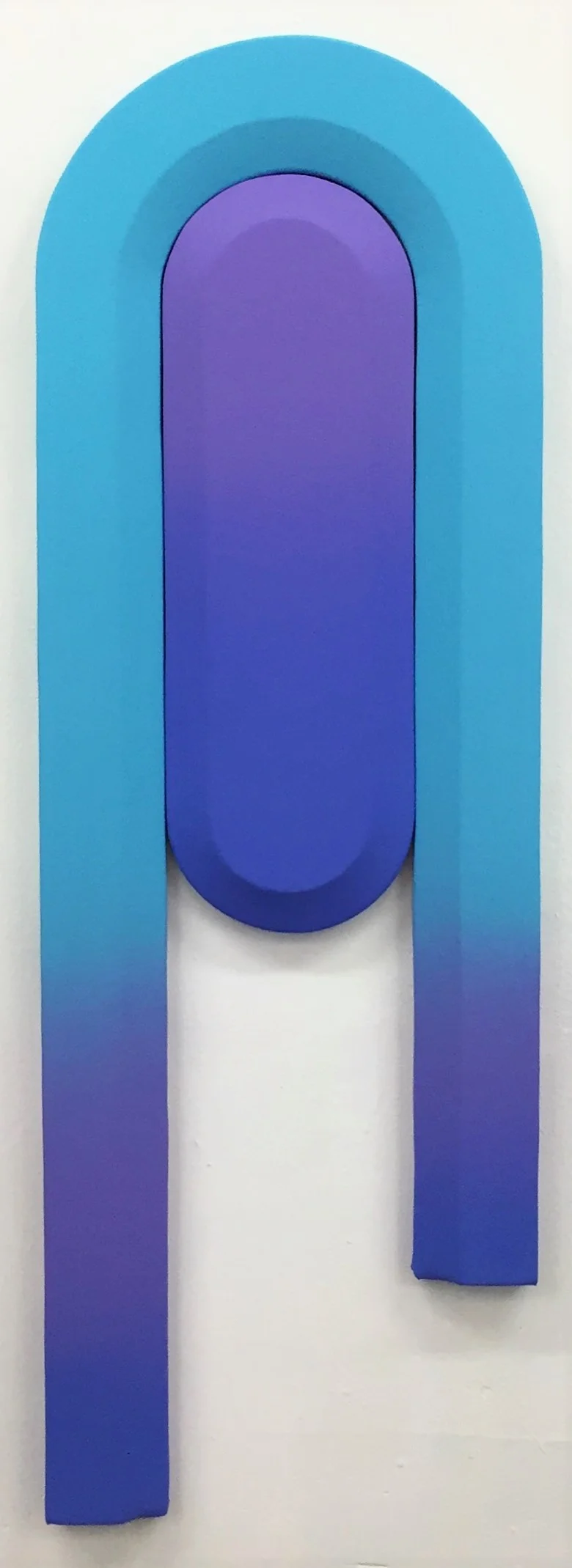 blue pietà : vinyl paint on canvas over wood, 36x12 inches, 2019