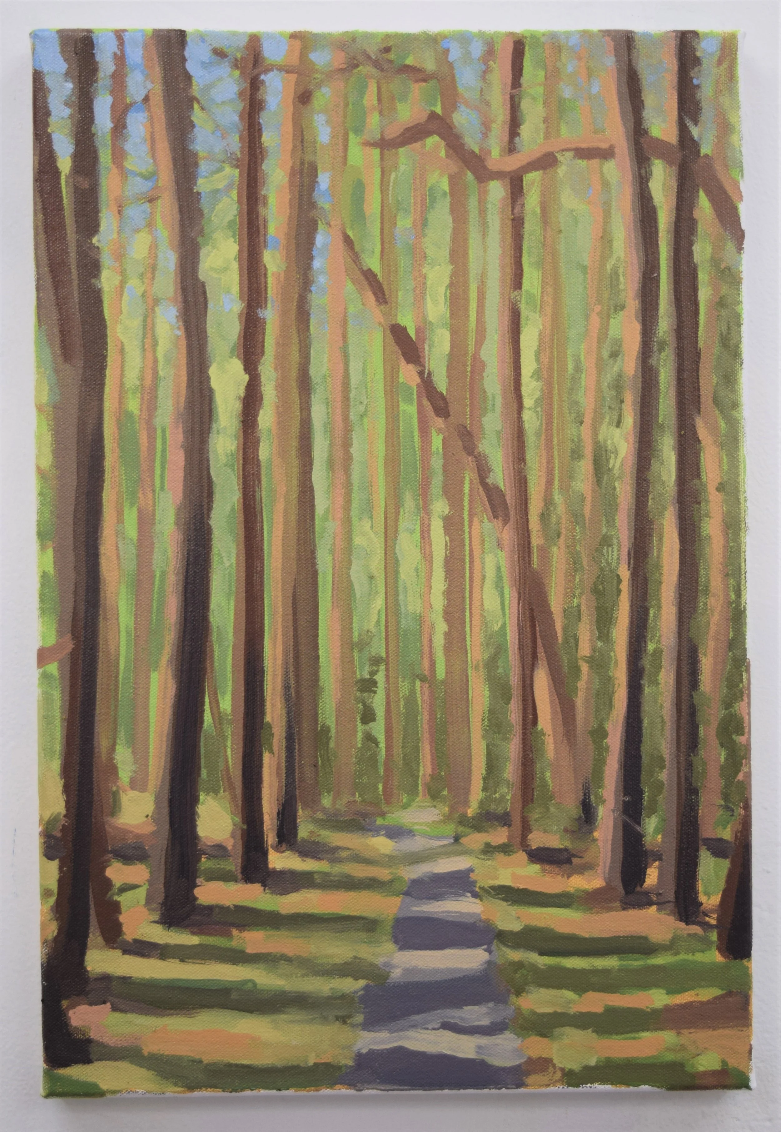 tall pines, stono preserve: oil on canvas, 18x12 inches, 2019