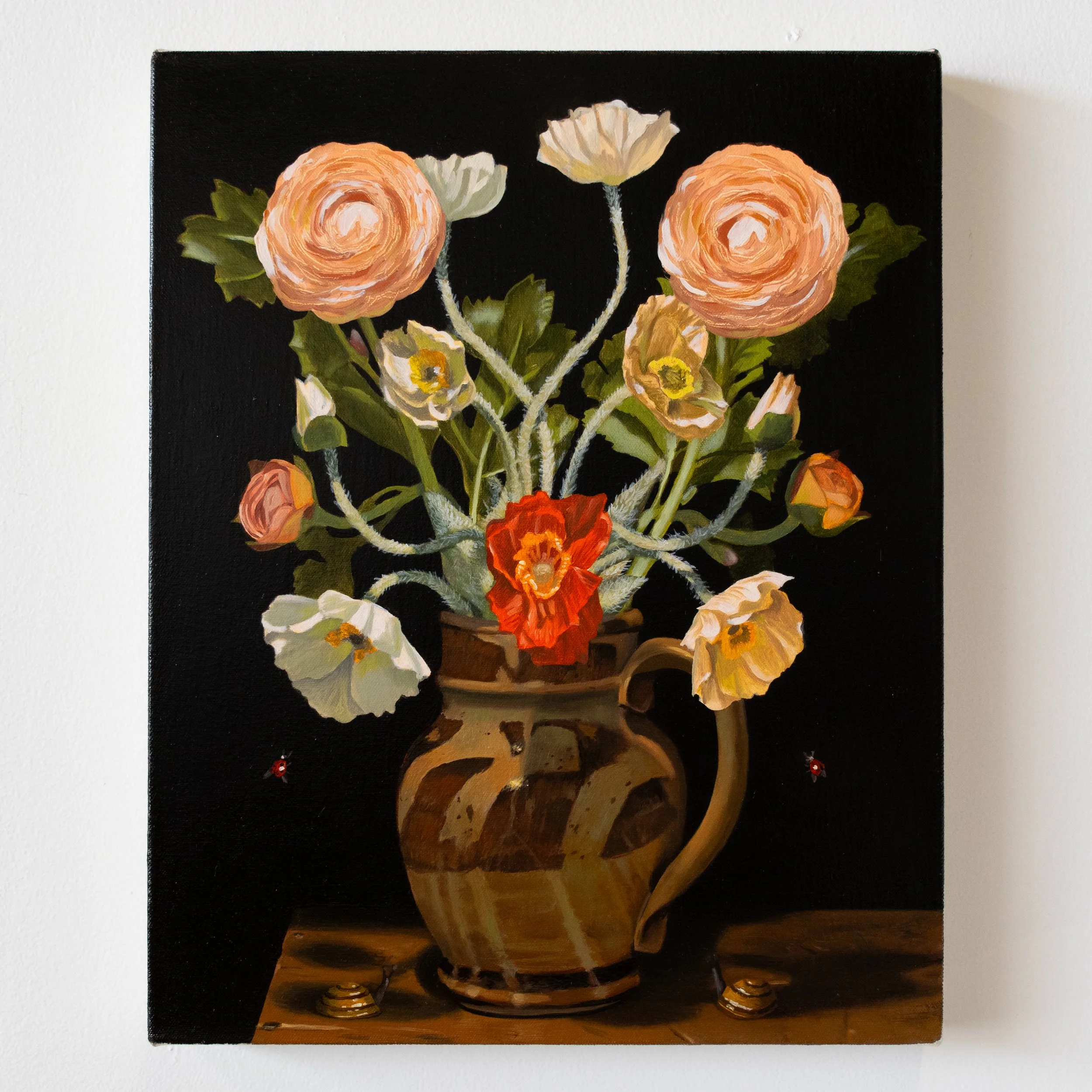 flowers in an earthenware jug 