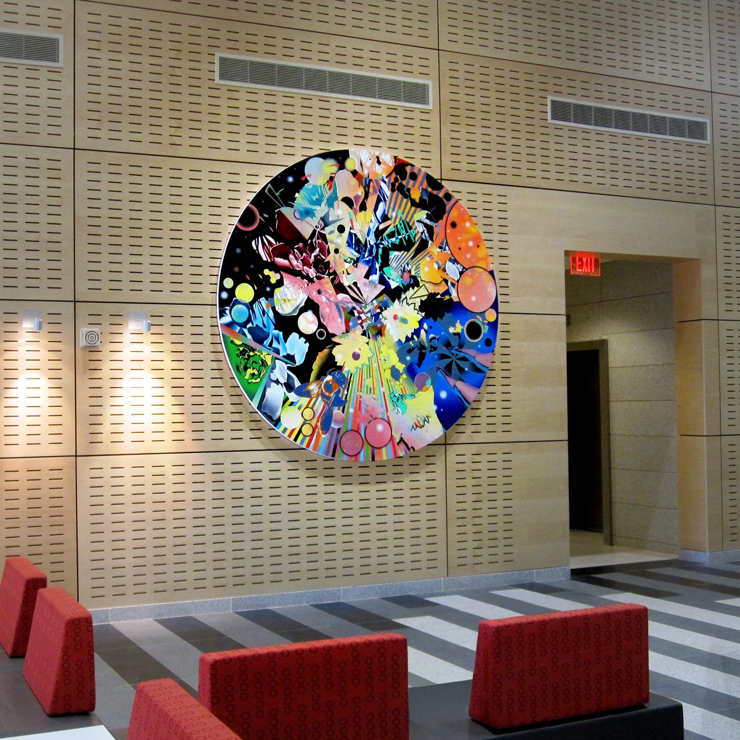Splinternet/La Fantasia Tondo , Lobby installation view at US Embassy Libreville, Gabon (Africa)