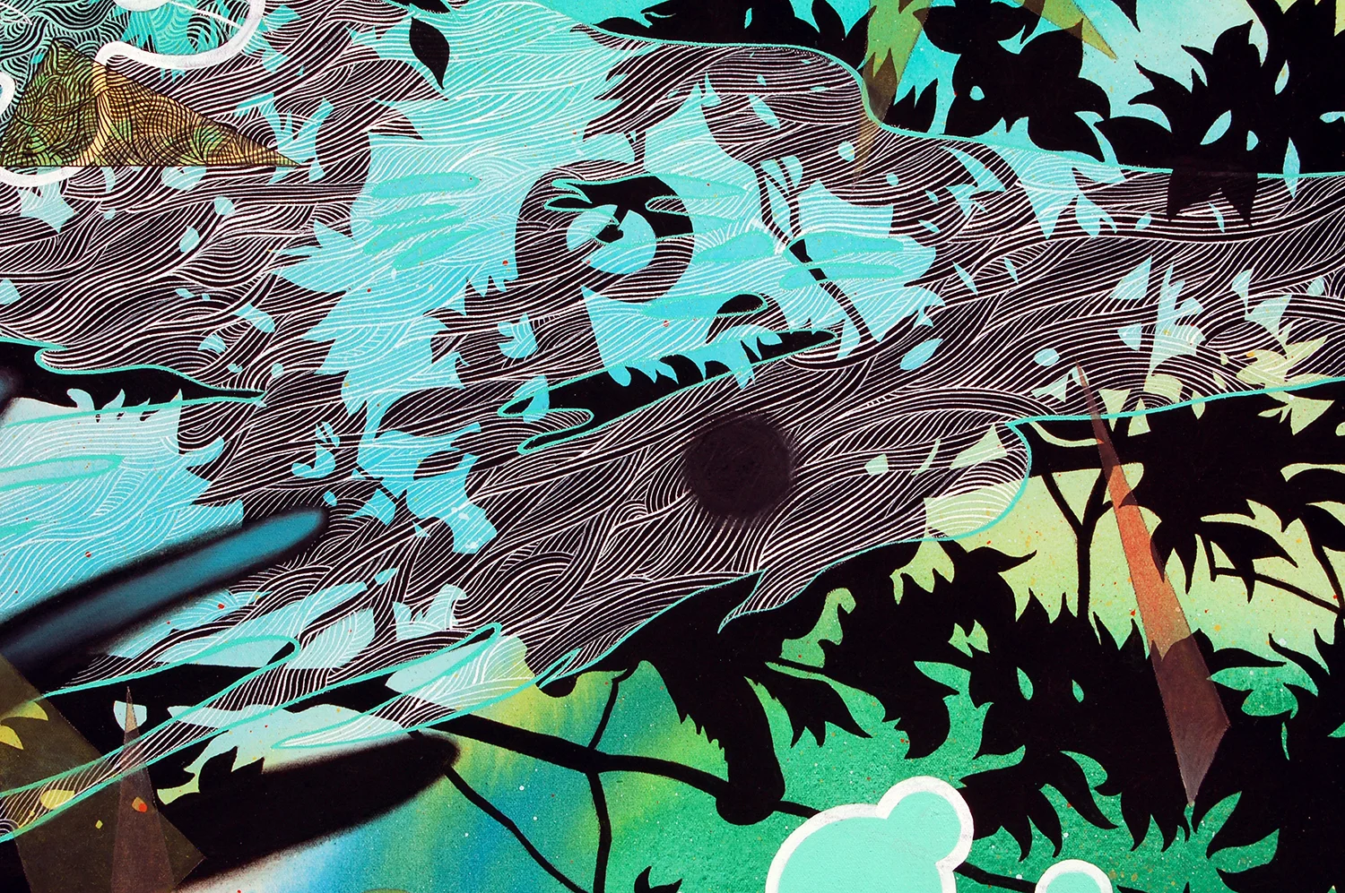 Gateway Triptych (Corner Painting Commission): Center-panel detail