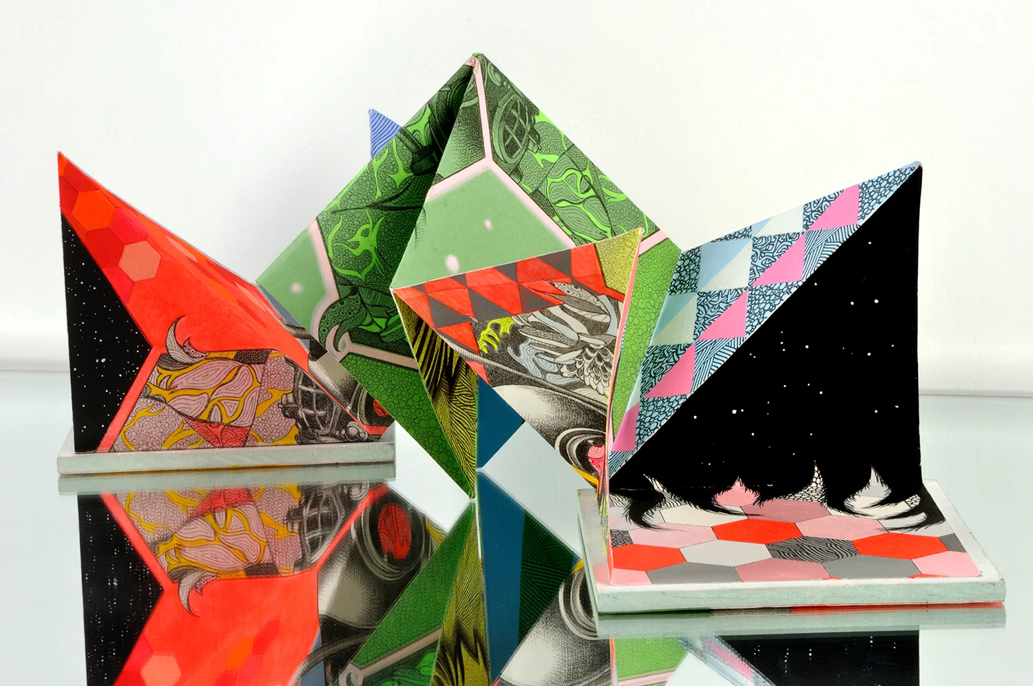   Garden of Aquatic Delights Accordion Book I , Mixed media on paper &amp; wood, 20 in. x 10 in. x 10 in. Private Collection (Hong Kong, CH) 